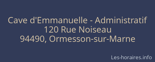 Cave d'Emmanuelle - Administratif