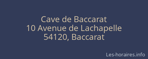 Cave de Baccarat