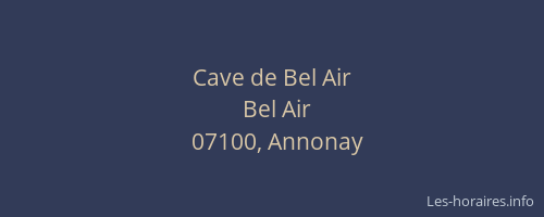 Cave de Bel Air