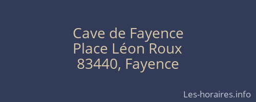 Cave de Fayence