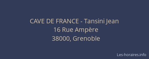CAVE DE FRANCE - Tansini Jean