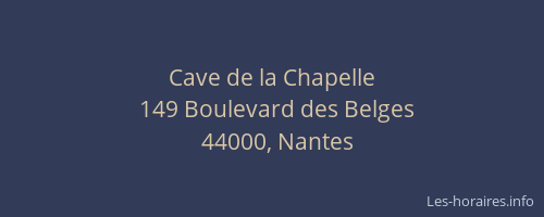 Cave de la Chapelle
