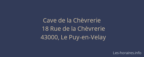 Cave de la Ch&egrave;vrerie