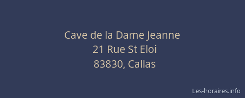 Cave de la Dame Jeanne