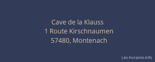 Cave de la Klauss