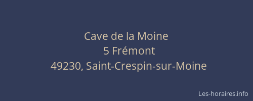 Cave de la Moine