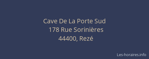 Cave De La Porte Sud