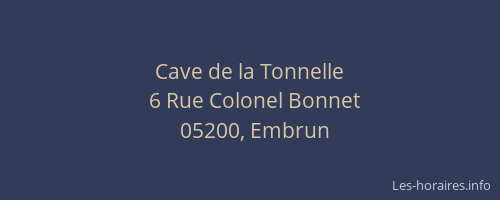 Cave de la Tonnelle