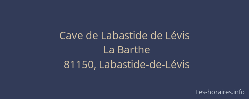 Cave de Labastide de L&eacute;vis
