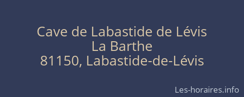 Cave de Labastide de Lévis