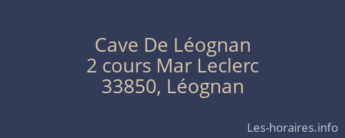 Cave De Léognan