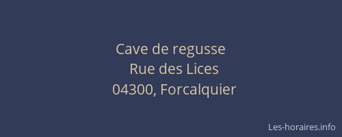 Cave de regusse