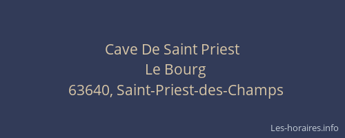 Cave De Saint Priest