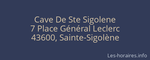 Cave De Ste Sigolene