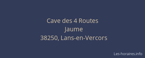 Cave des 4 Routes