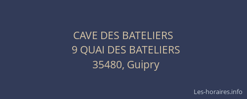 CAVE DES BATELIERS