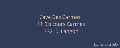 Cave Des Carmes