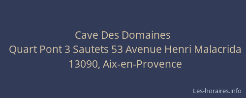 Cave Des Domaines