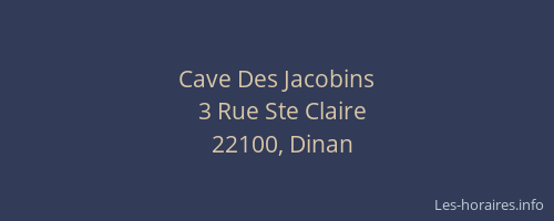 Cave Des Jacobins