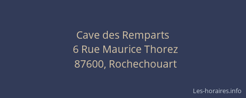Cave des Remparts