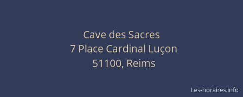 Cave des Sacres