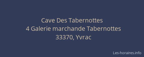 Cave Des Tabernottes