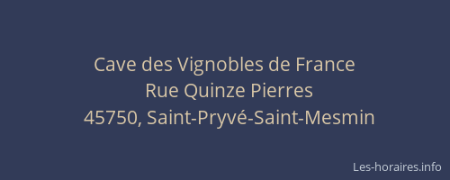 Cave des Vignobles de France