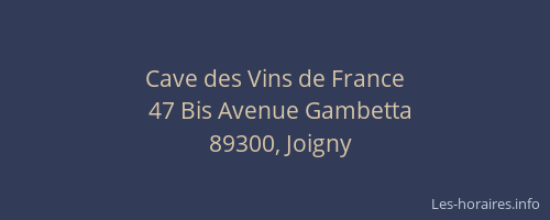 Cave des Vins de France