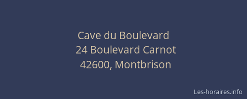 Cave du Boulevard