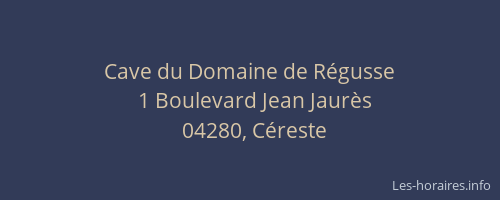 Cave du Domaine de Régusse