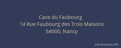Cave du Faubourg