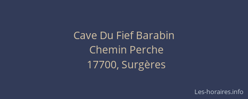 Cave Du Fief Barabin