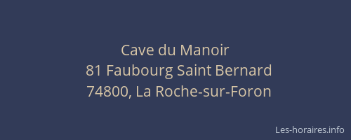 Cave du Manoir