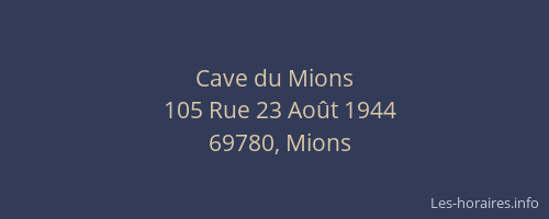 Cave du Mions