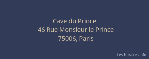 Cave du Prince