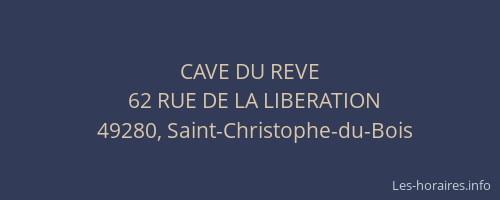 CAVE DU REVE