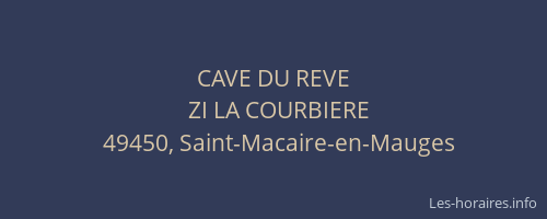 CAVE DU REVE