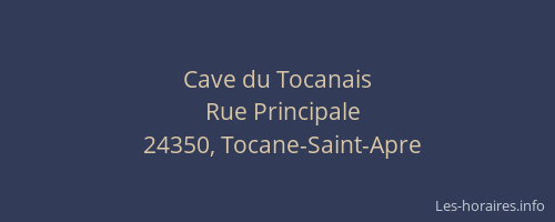 Cave du Tocanais