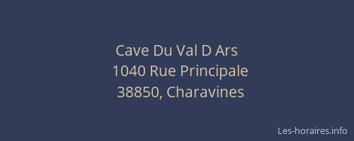 Cave Du Val D Ars