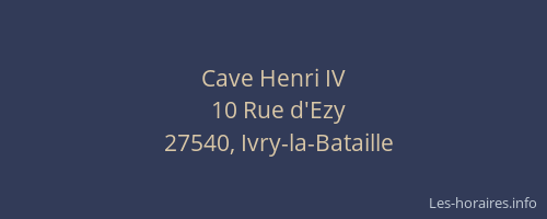 Cave Henri IV