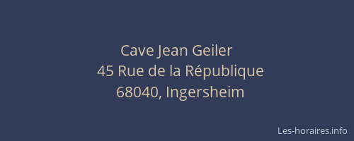 Cave Jean Geiler
