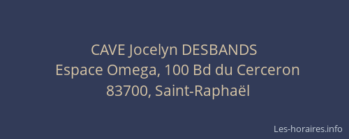 CAVE Jocelyn DESBANDS
