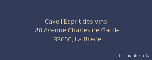 Cave l'Esprit des Vins