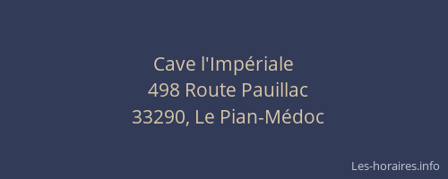 Cave l'Imp&eacute;riale