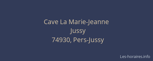 Cave La Marie-Jeanne