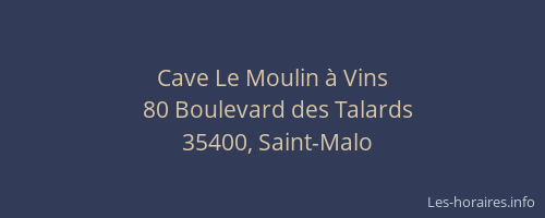 Cave Le Moulin à Vins