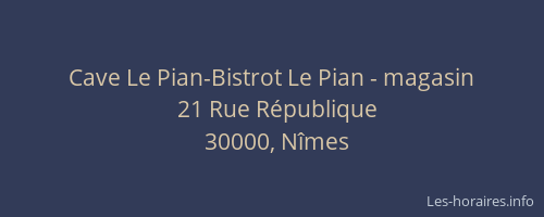 Cave Le Pian-Bistrot Le Pian - magasin