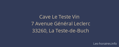 Cave Le Teste Vin