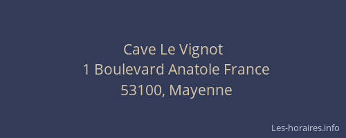 Cave Le Vignot