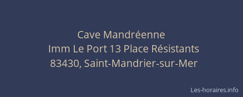 Cave Mandréenne